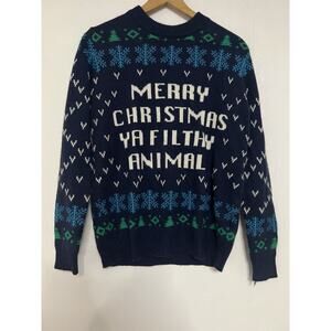 HOME ALONE McCallister “merry Christmas Ya Filthy Animal” Knit Pullover Sweater
